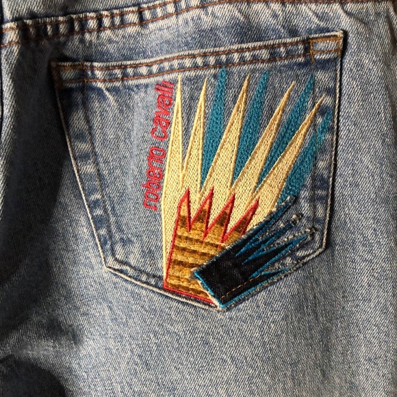 Roberto Cavalli light wash bohemian jeans - Picture 4 of 7
